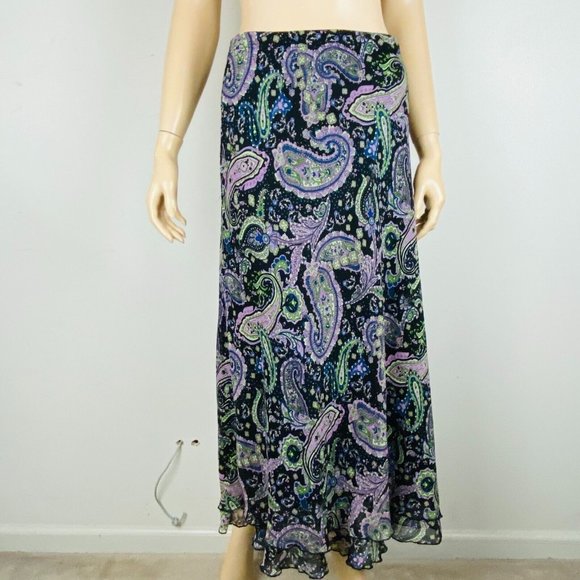 Briggs Dresses & Skirts - Briggs New York Beautiful Multicolor Paisley Women's 12 Tiered Hem Maxi Skirt